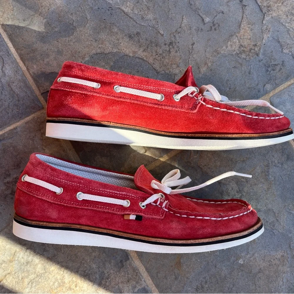 Allen Edmonds Mens Red Boat Shoes, Moccasins, Topsider,  loafer Slip on Size 13 - Picture 8 of 10